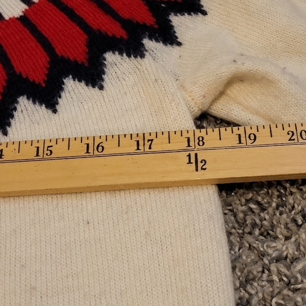 Talbots Women's Sweater - Red, Black, and Cream in a size medium - Picture 9 of 10